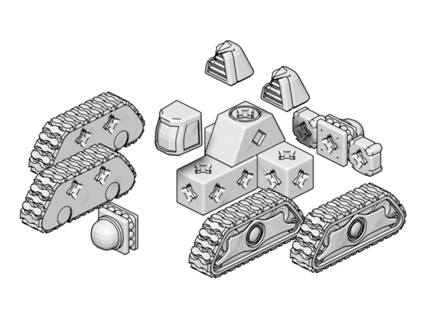 PrintABlok: Mechs - Tank with Battle Damage - Image 3