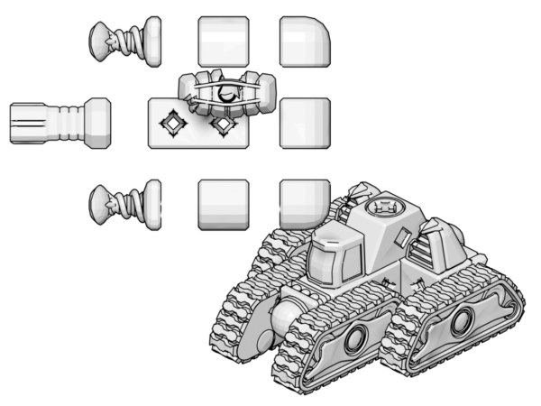 PrintABlok: Mechs - Tank with Battle Damage - Image 4