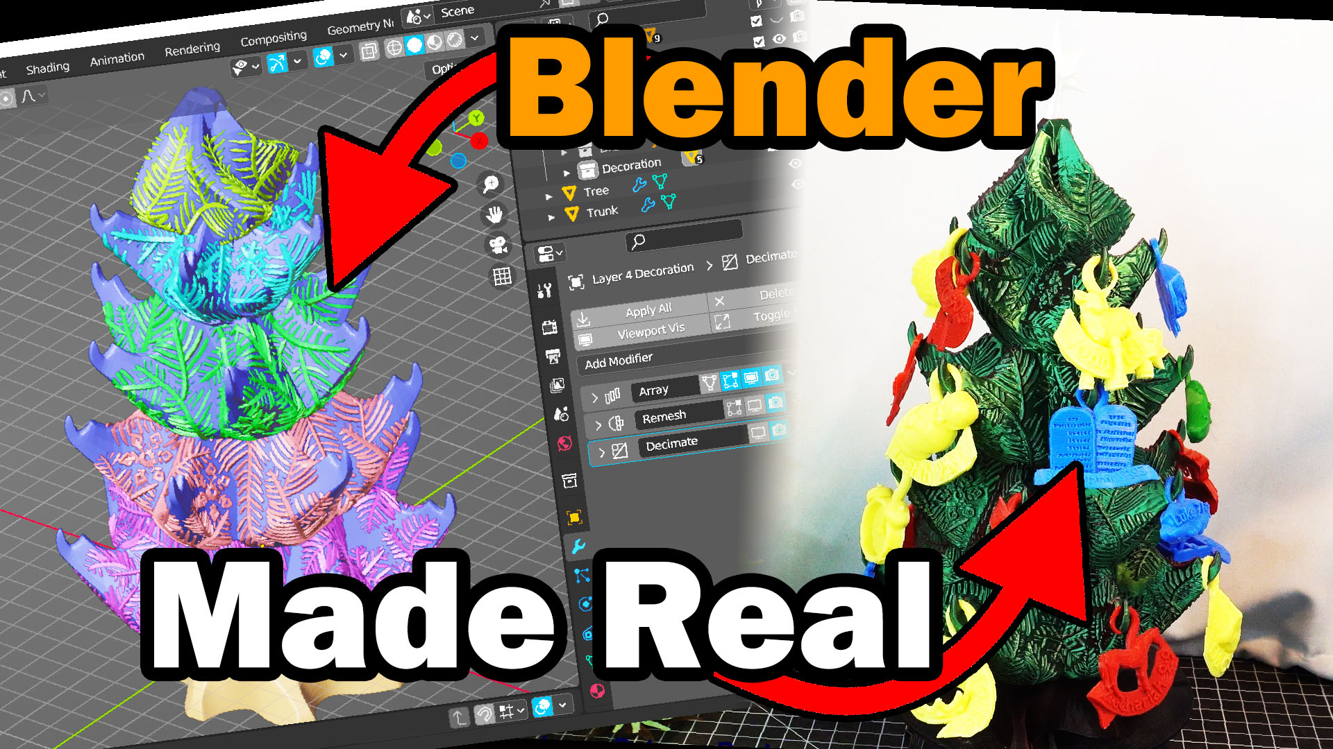 Blender to 3D Printing Christmas Tree - 3D Printing Professor